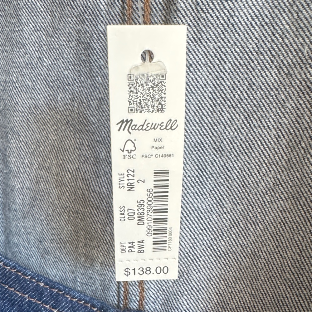 Madewell Dark Blue Denim Midi Dress - Picture 3 of 6